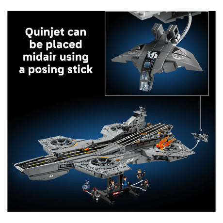 Lego ǀ marvel s.h.i.e.l.d. kit de construction de super-héros héliporteur pour adultes 76354