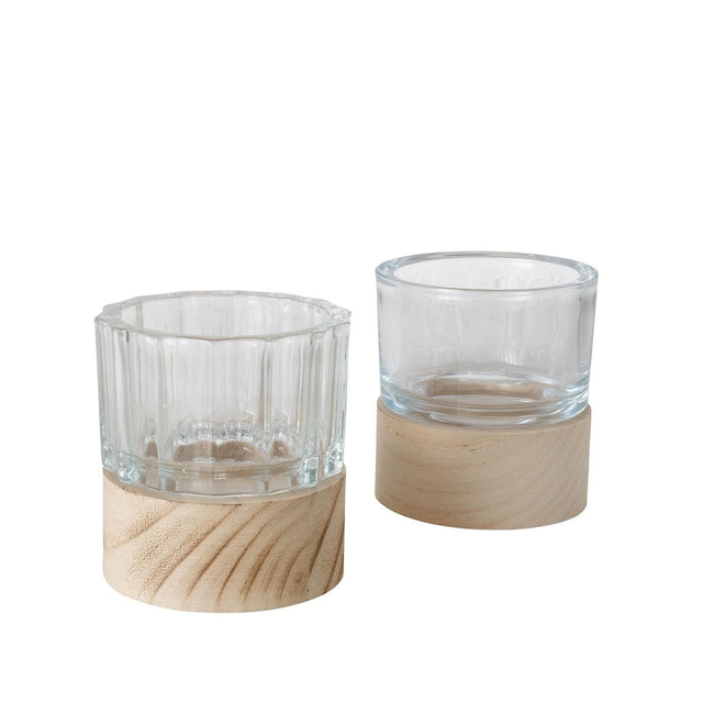 Boltze home lanterne riley verre bois ø9xh10cm
