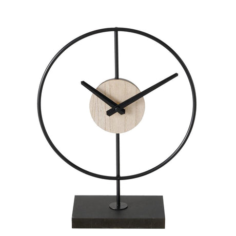 Boltze home horloge de table lumbah h31cm, fer, noir mat 26x10x31cm
