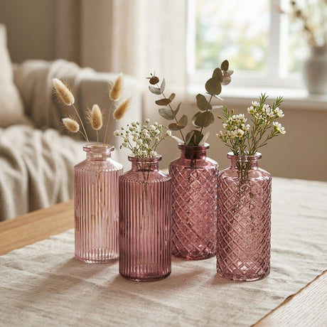Boltze home vase rose ensemble de 4 pièces ø6cm