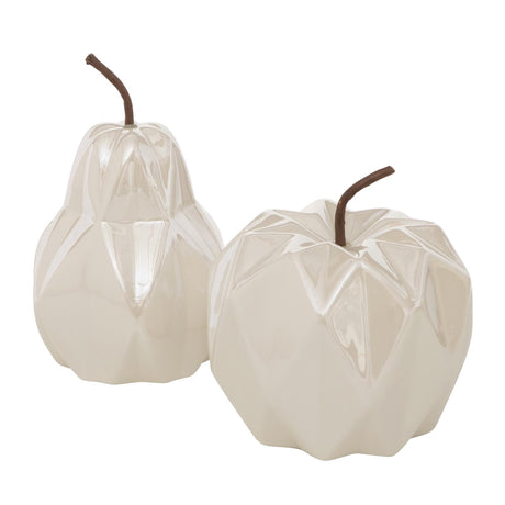 Boltze statue décorative 'cutty' porcelaine blanche 10x14cm 2 assortis
