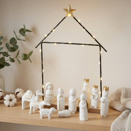Crèche de Noël Boltze Home 12 pièces 22x6x32cm