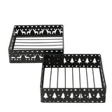 Boltze home porte-serviettes en métal noir avec décor de Noël