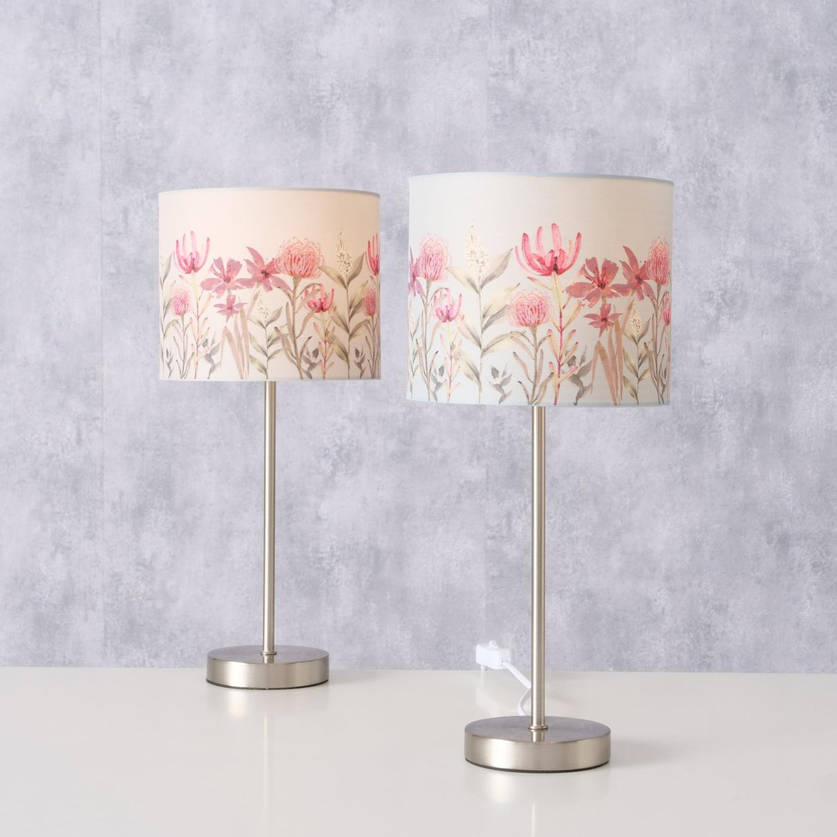 Lampe de table Boltze home avec abat-jour à motif floral h40cm