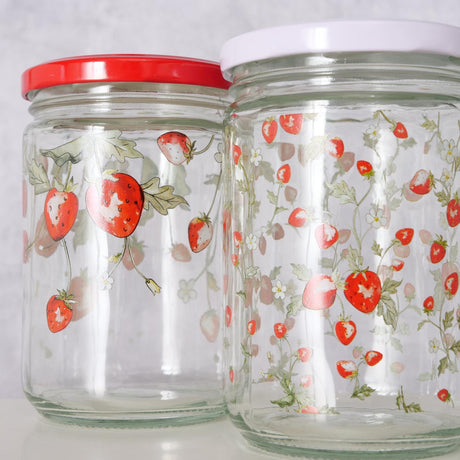 Boltze home pot de conservation fraise 500ml verre