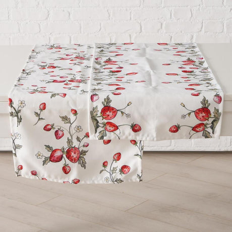 Boltze home chemin de table fraise 'emily' polyester 40x142cm 2 assortis