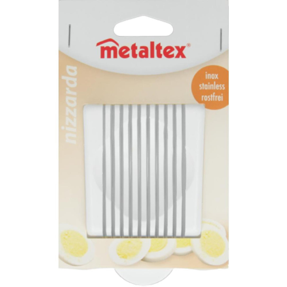 Coupe-œufs Metaltex en acier inoxydable blanc