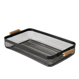 Boltze home plateau métal bois noir 51x27x8cm