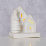 Boltze home déco maison cristo pierre avec LED h10cm
