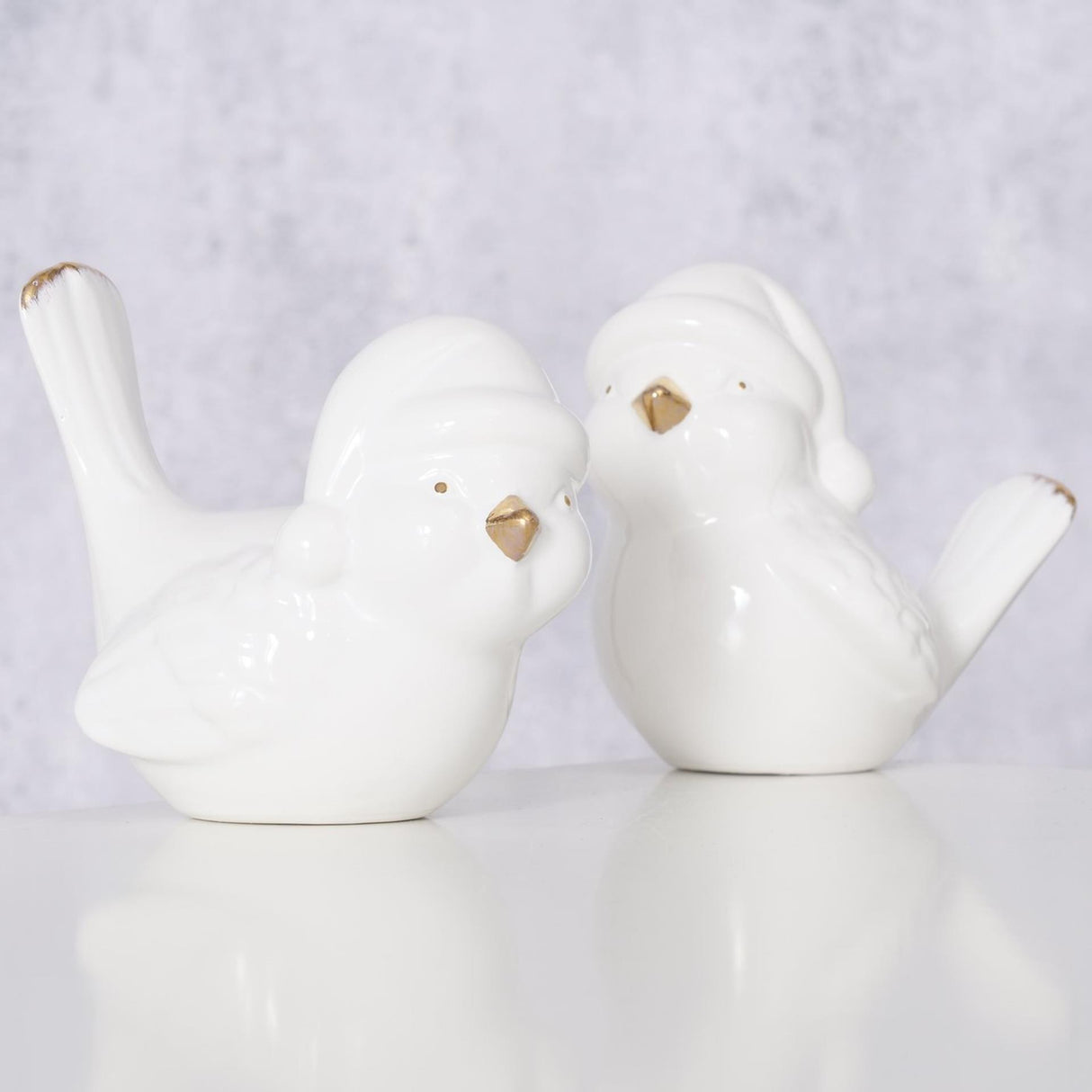 Boltze maison oiseau ville dolomite h9cm blanc