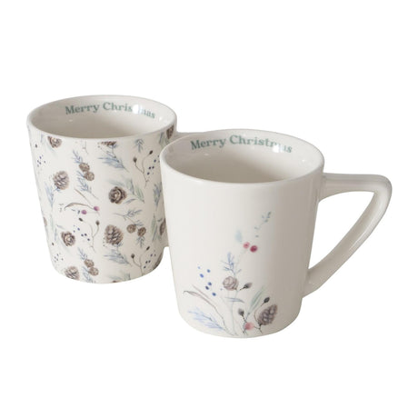 Tasse en céramique Boltze home avec pommes de pin 300 ml