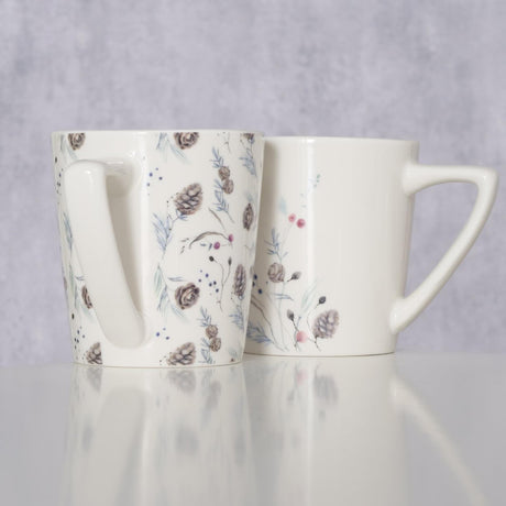 Tasse en céramique Boltze home avec pommes de pin 300 ml