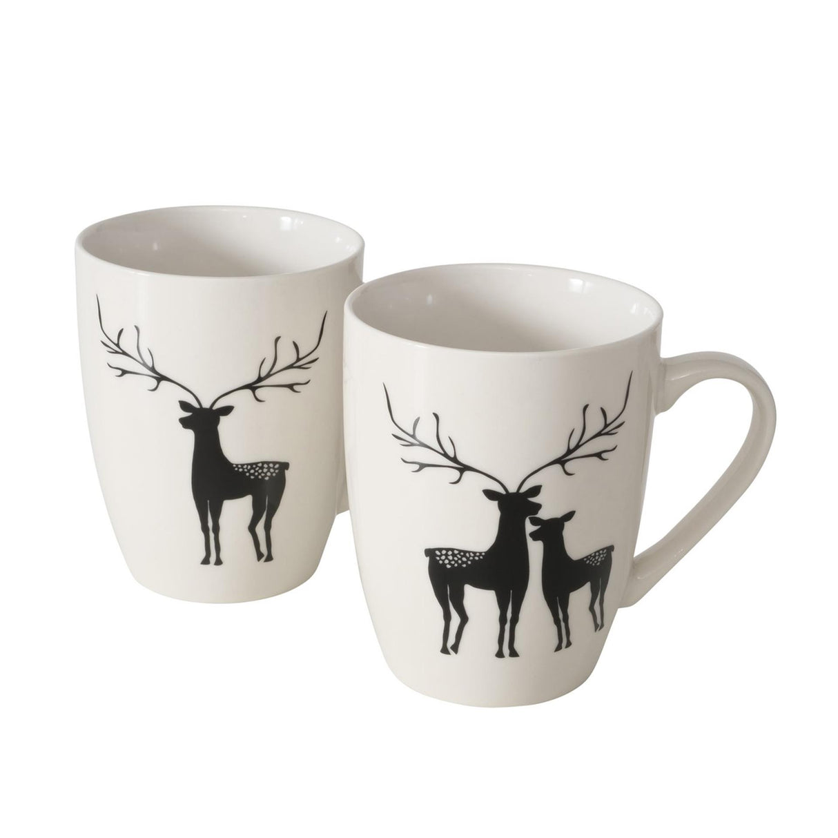 Boltze home tasse renne h10,5cm noir et blanc