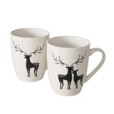 Boltze home tasse renne h10,5cm noir et blanc