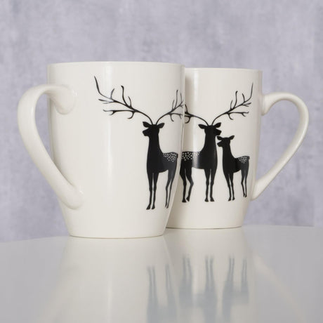 Boltze home tasse renne h10,5cm noir et blanc