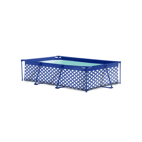 Élégance | Couverture de piscine bleu foncé et blanche - 160 x 260 cm