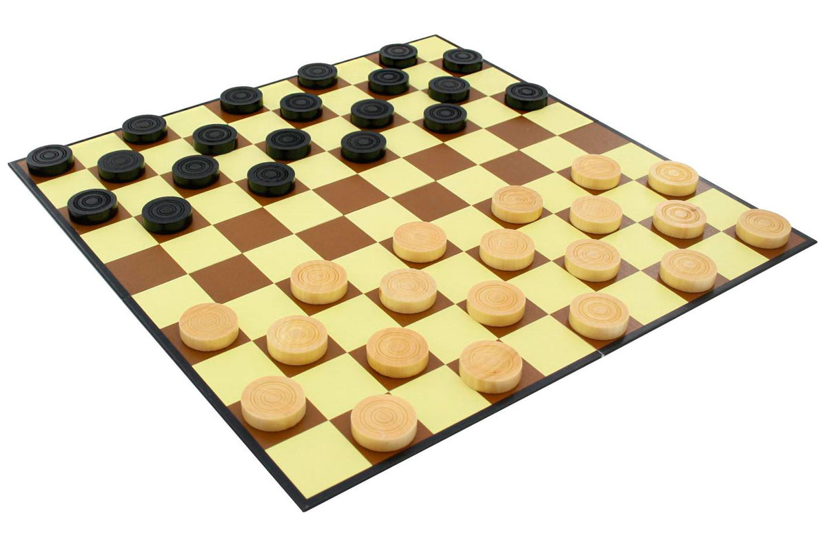 Dames géantes 1 damier en carton avec 40 dames en bois