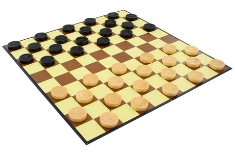 Dames géantes 1 damier en carton avec 40 dames en bois