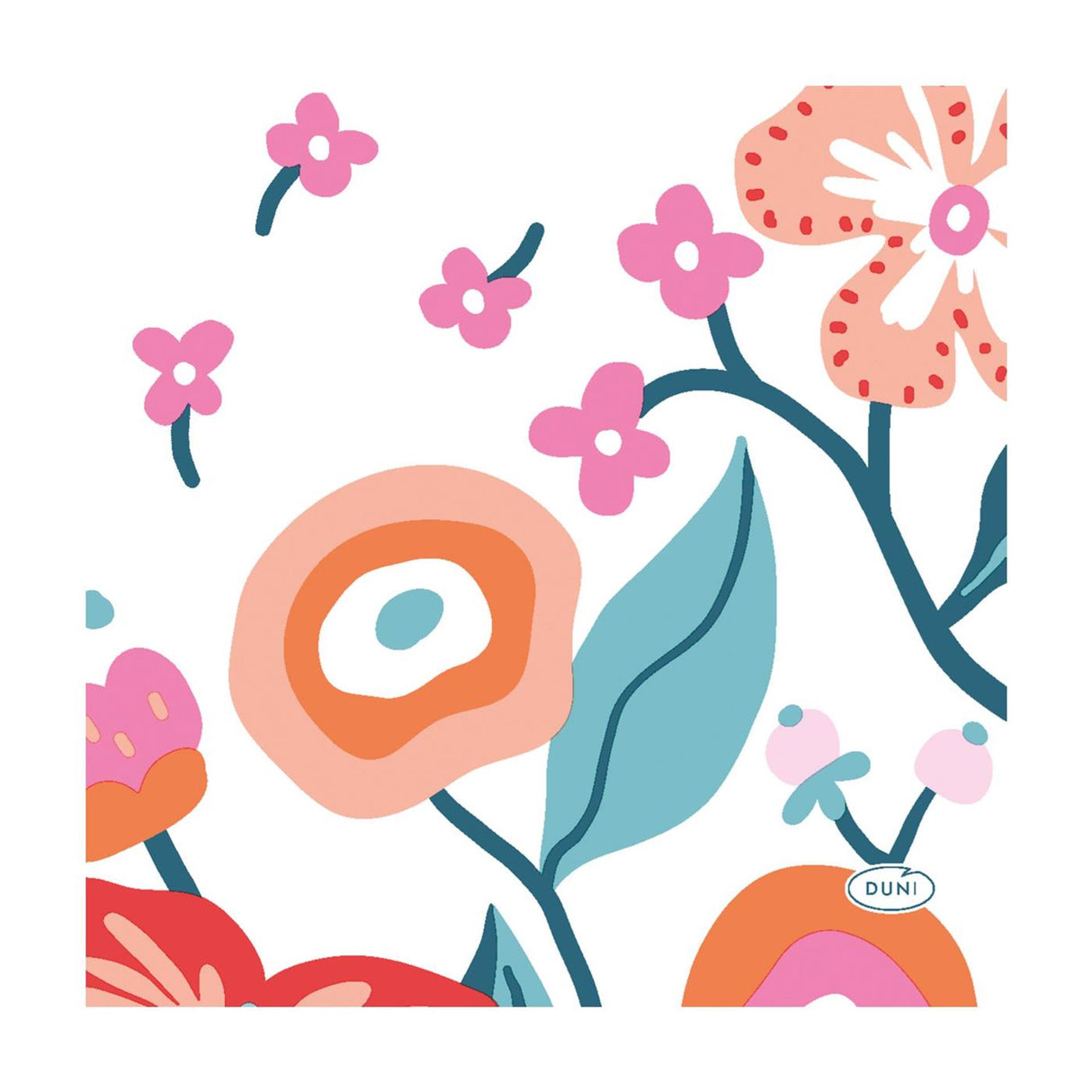 Serviettes Duni vibrant bloom 24x24 cm | 12 pièces