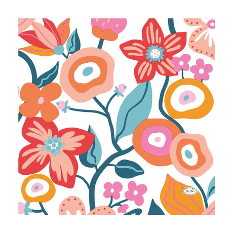 Serviettes Duni vibrant bloom 33x33 cm | 12 pièces