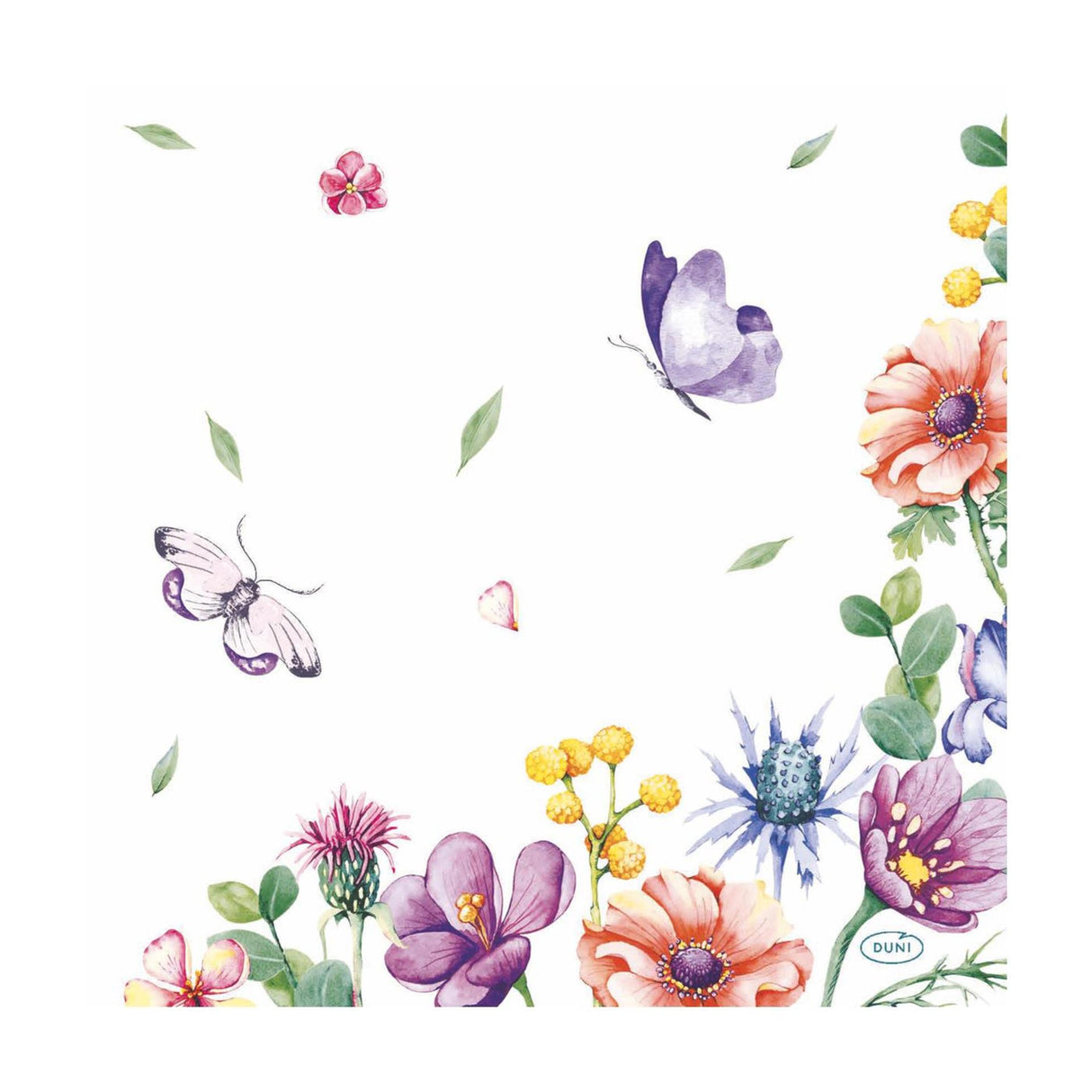Serviettes Duni papillons venteux 33x33 cm | 12 pièces