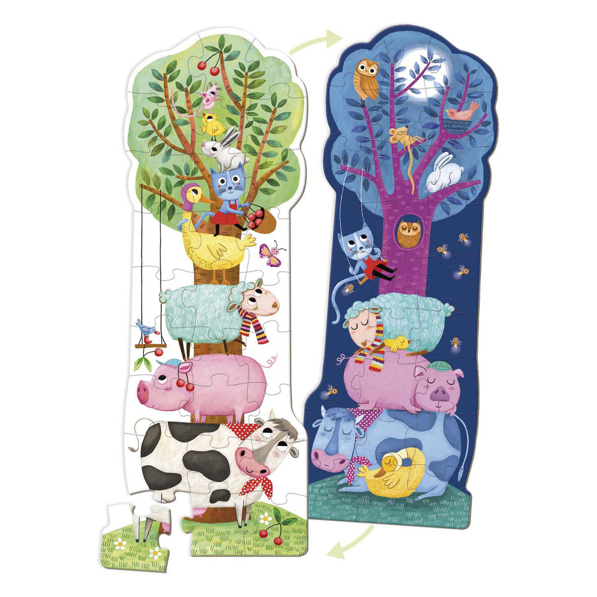 Puzzle réversible Jumbo goula xxl ferme jour et nuit, 27 pcs.