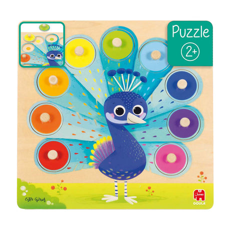 Jumbo goula - puzzle en bois paon, 9 pcs.