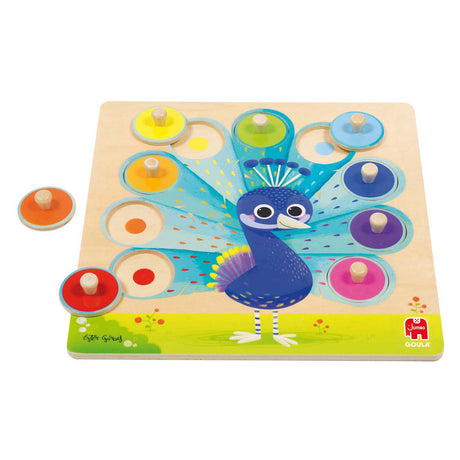 Jumbo goula - puzzle en bois paon, 9 pcs.