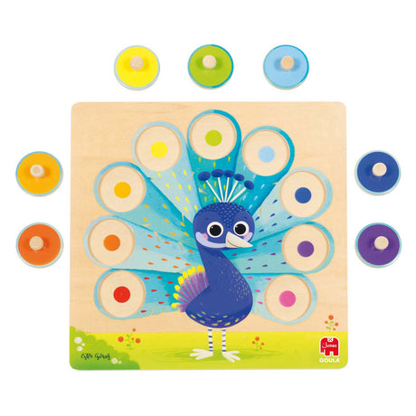 Jumbo goula - puzzle en bois paon, 9 pcs.