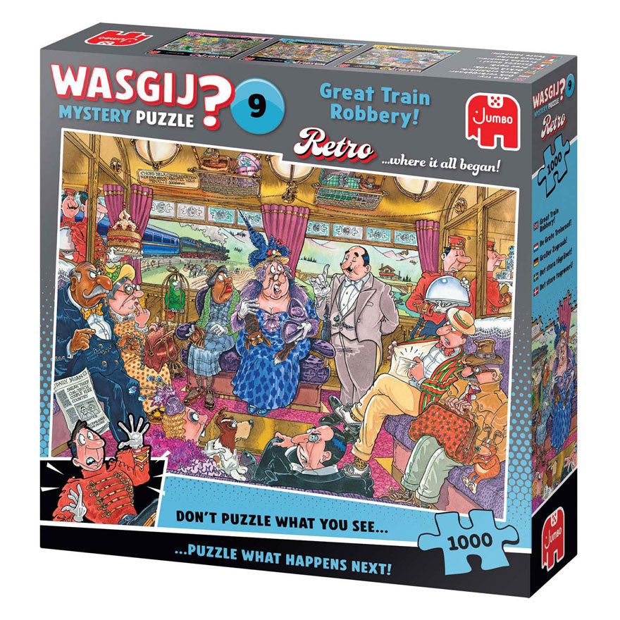 Puzzle Wasgij Retro Mystery 9 - Le plus grand vol de train, 1000 pcs.
