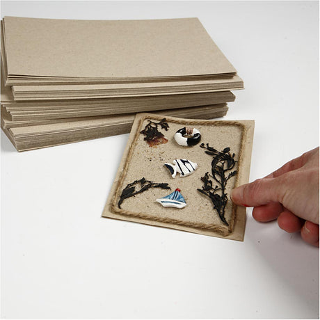 Creativ company carton recyclé, a5, feuille 148x210 mm, 225 gr, gris marron, 125 feuilles 1 boîte