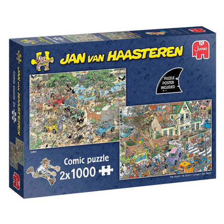 Puzzle Jumbo Jan van Haasteren - Tempête de safari 2 en 1, 2x1000 pcs.