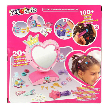 Miroir secret Jumbo funlockets avec paillettes pour cheveux | 2 pièces