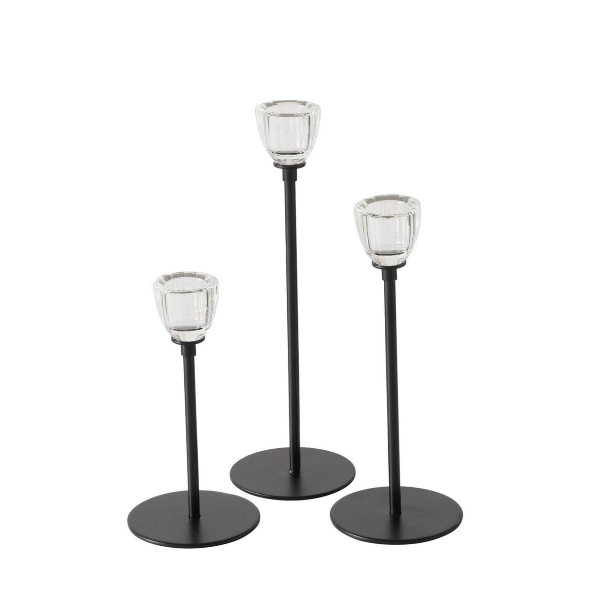 Boltze home bougeoir noir 3 pièces ø7cm
