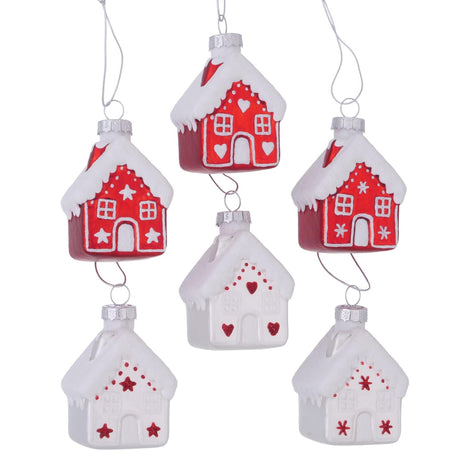 Boltze home Suspension de Noël maison Nellas verre 5xh7,5cm