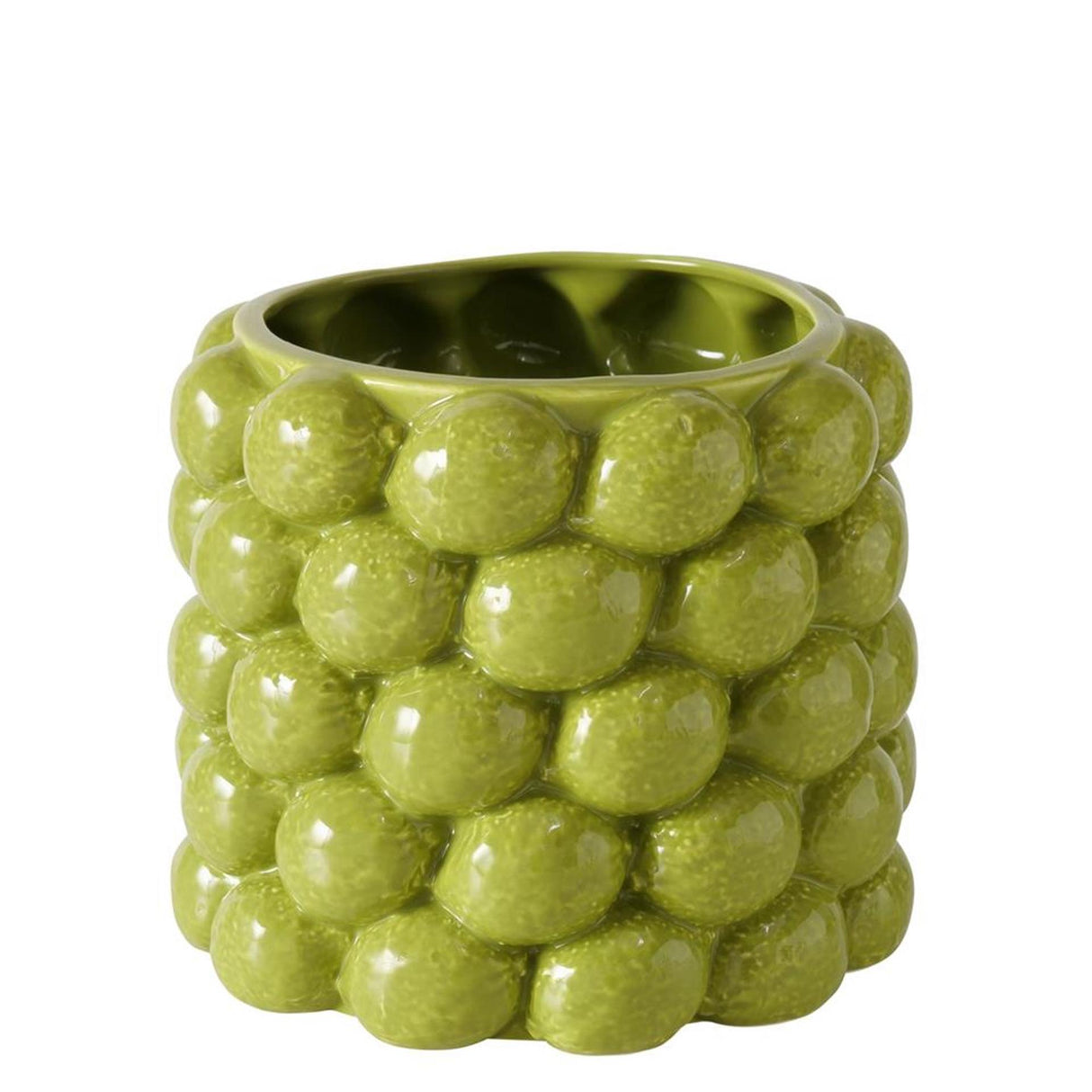 Boltze home pot de fleur lime dia16x14cm porcelaine vert