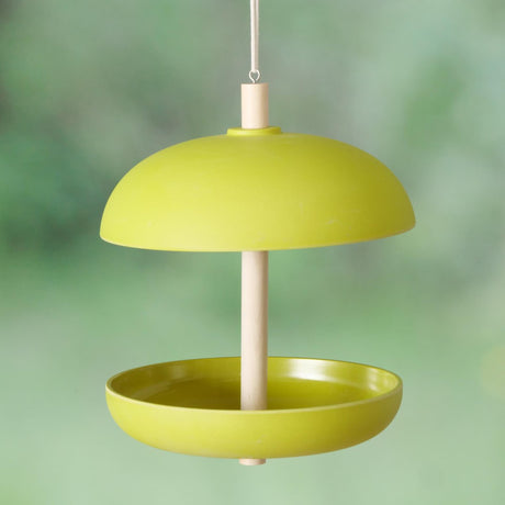Boltze home mangeoire à oiseaux giardino dia21x29cm 200ml bambou, polyrésine et jute vert