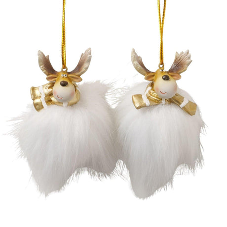 Boltze home Pendentif de Noël cerf 5,5x5x7cm