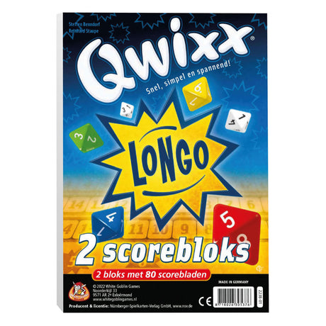 Jeux de gobelins blancs blocs qwixx longo (blocs de score supplémentaires)