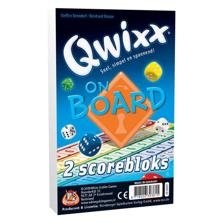 Jeux de gobelins blancs qwixx sur des blocs de tableau - blocs de score supplémentaires