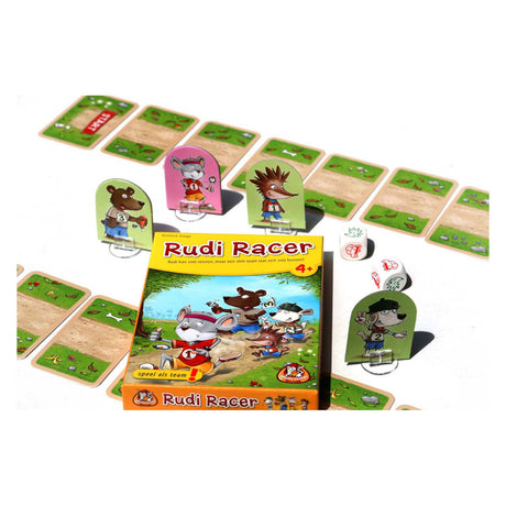 Jeux de gobelin blanc Rudi Racer - jeu de cartes en costume jaune