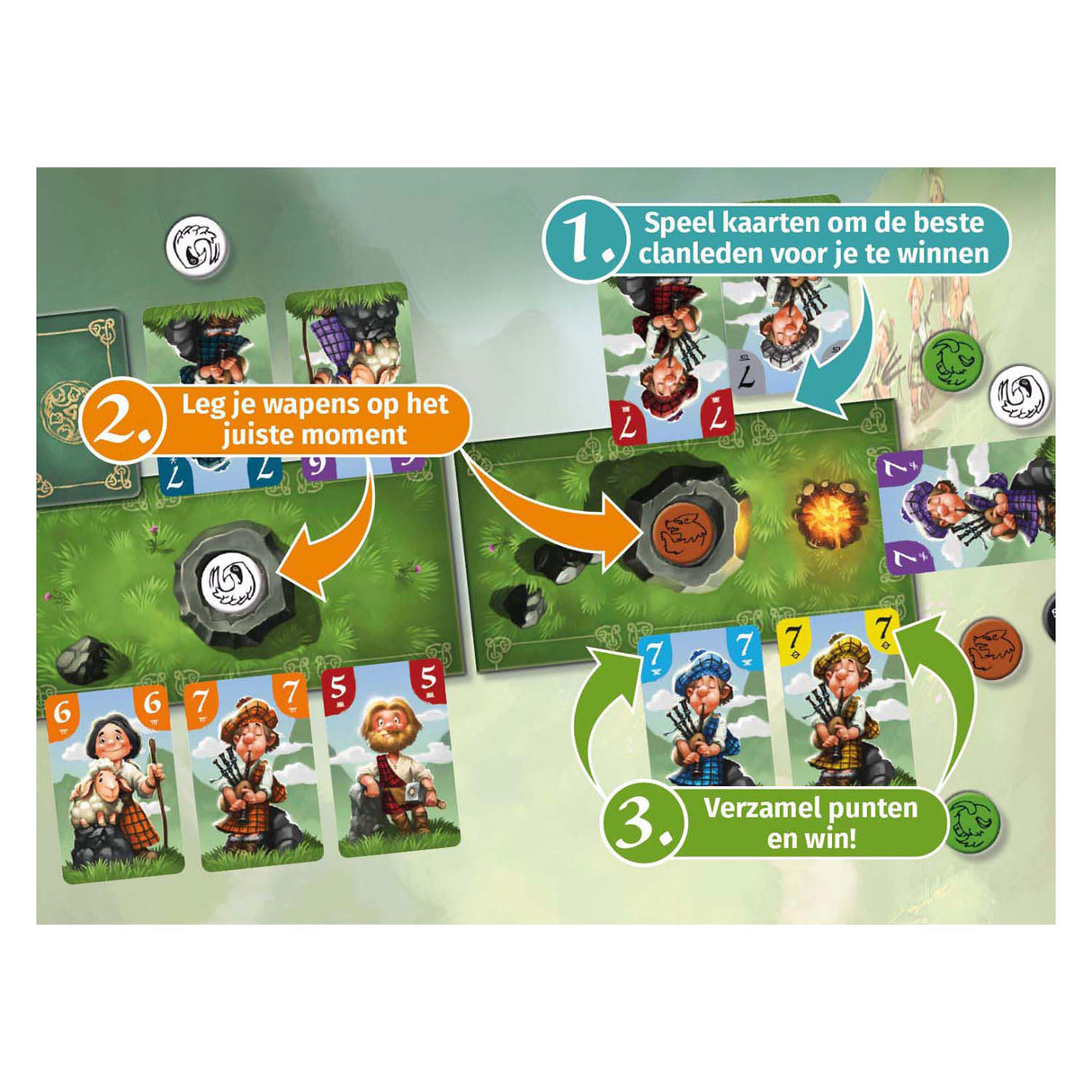 Jeux de gobelins blancs rusés écossais - jeu de cartes
