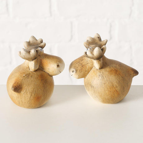 Boltze home figurine élan melvin 8x8x8.5cm 2 assortis