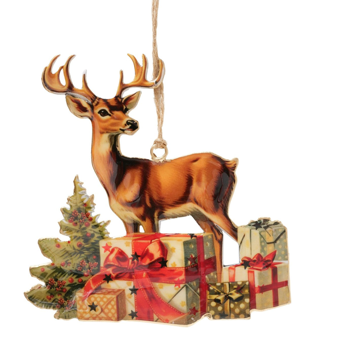 Boltze home Pendentif de Noël cerf 14,5x15cm