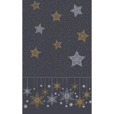 Nappe Duni étoiles de neige noir 138x220