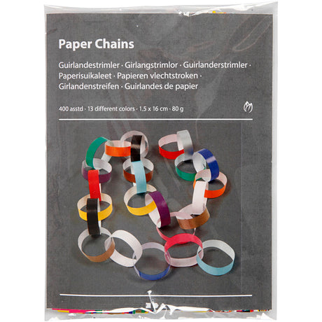 Bandes de guirlande Creativ company, l: 16 cm, l: 15 mm, différentes couleurs, 400 pièces 1 boîte