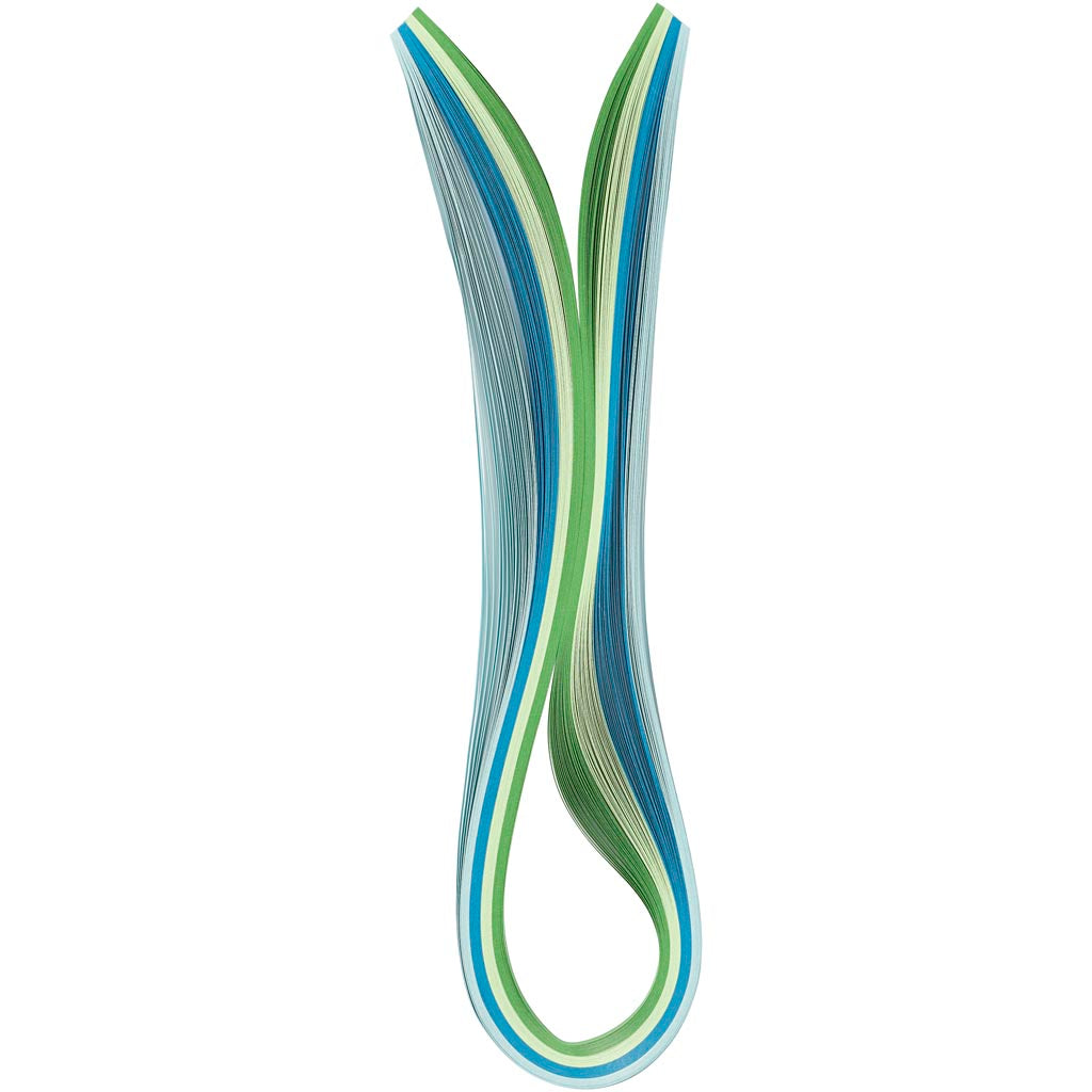 Creativ company bandes de quilling, L : 78 cm, l : 5 mm, 120 g, bleu, vert, vert citron, turquoise, 100 pièces 1 boîte