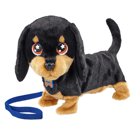 Goliath animagic waggles peluche chien - noir - peluche interactive - marcher et communiquer avec waggles