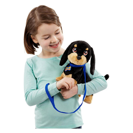 Goliath animagic waggles peluche chien - noir - peluche interactive - marcher et communiquer avec waggles