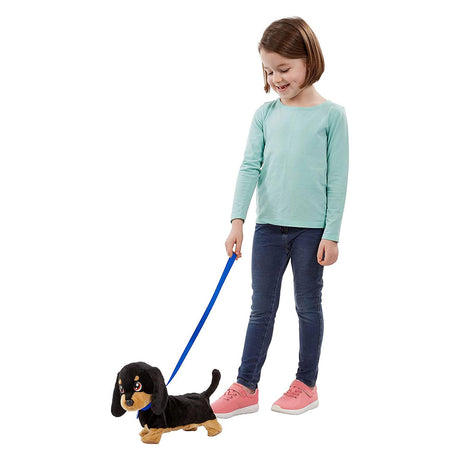 Goliath animagic waggles peluche chien - noir - peluche interactive - marcher et communiquer avec waggles
